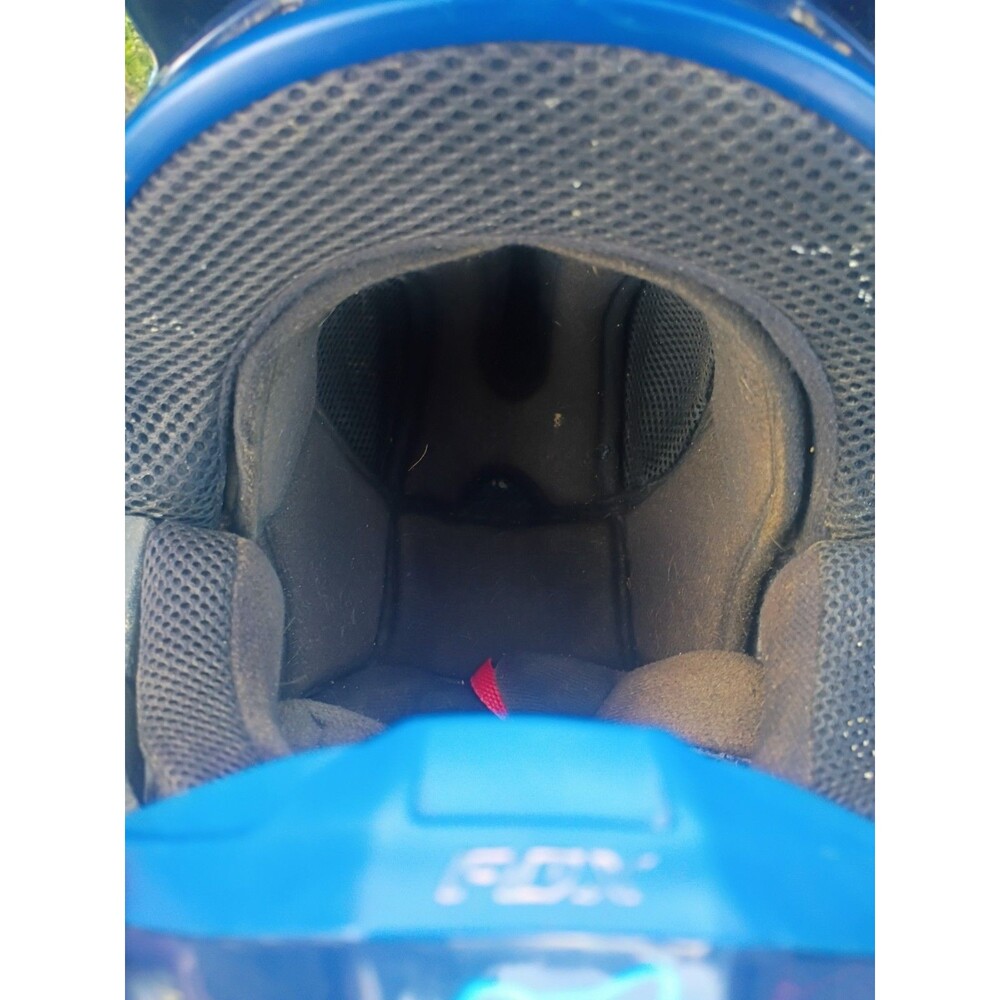 Fox V1 Race Helmet S/Small Blue Yellow MX ATV Off Road Dirt Bike Extreme Sports - Picture 10 of 13